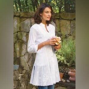 Soft Surroundings Josephine Shirt size XS embroidery boho prairie cottagecore